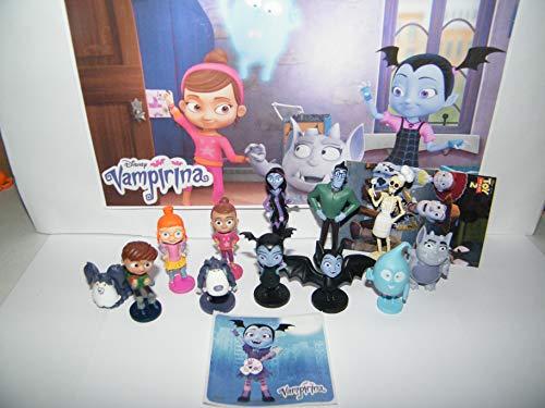Disney Vampirina Deluxe Party Favors Goody Bag Fillers Set of 14 with 12 Figures and 2 Neat Stickers Featuring Wolfie the Werewolf, Ghost, Friends and Family!
