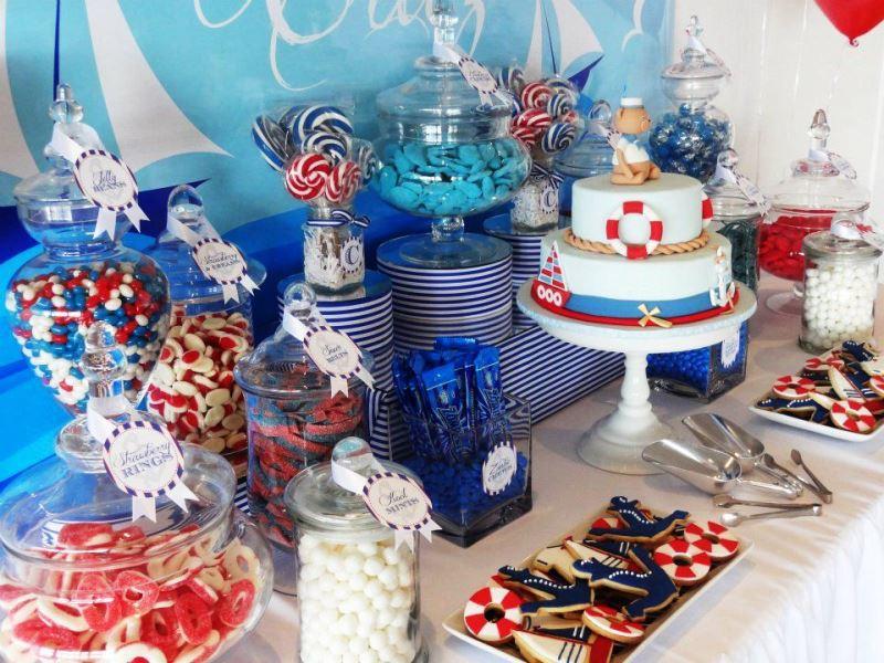 candy bar de fiesta marinero