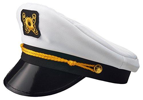 NJ Novelty - Yacht Captain Hat Sailor Skipper Cap Sailor Adult Costume Accessory