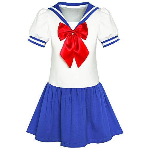 Girls Dress Sailor Moon Cosplay School Uniform Navy Suit Size 7