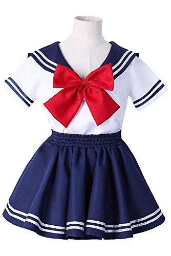 H&ZY Anime Kids Girls Boy Navy School Uniform Sailor Costume Dress Suit