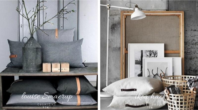 hackea cojines de ikea y dales un look sofisticado con cuero
