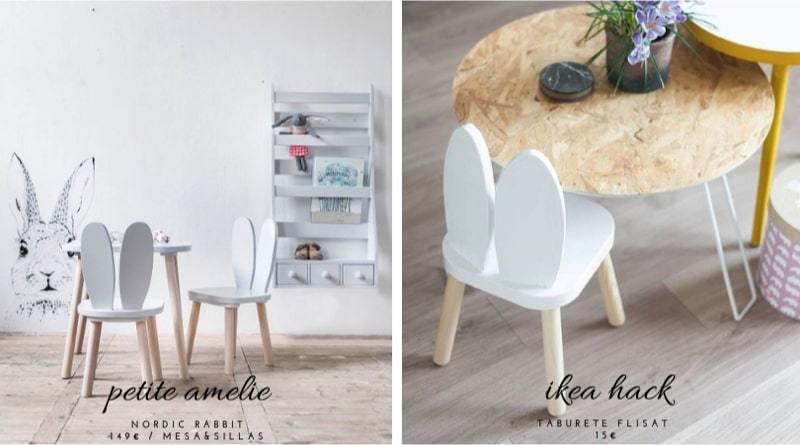 muebles estilosos a precios de mercadillo - sillitas bunny