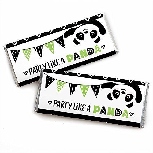 Party Like a Panda Bear - Candy Bar Wrapper Baby Shower or Birthday Party Favors - Set of 24