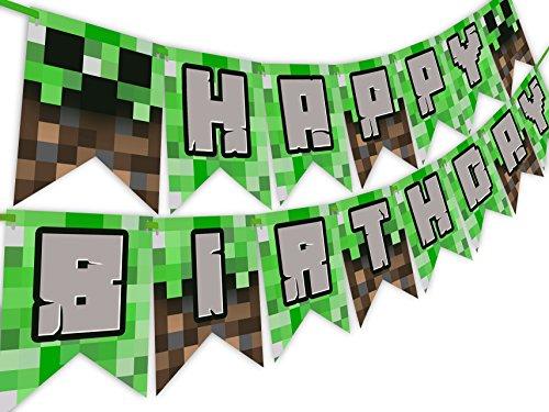 Pixel Party Happy Birthday Banner