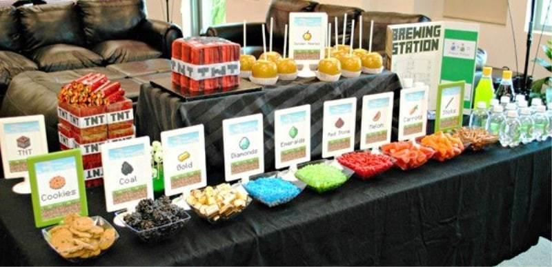 candy bar cake cotillon minecraft