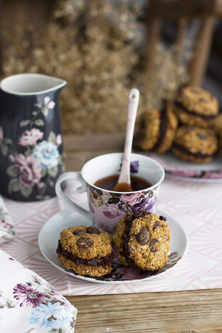 Cookies rellenas con Chips de Chocolate Galletas Saludables