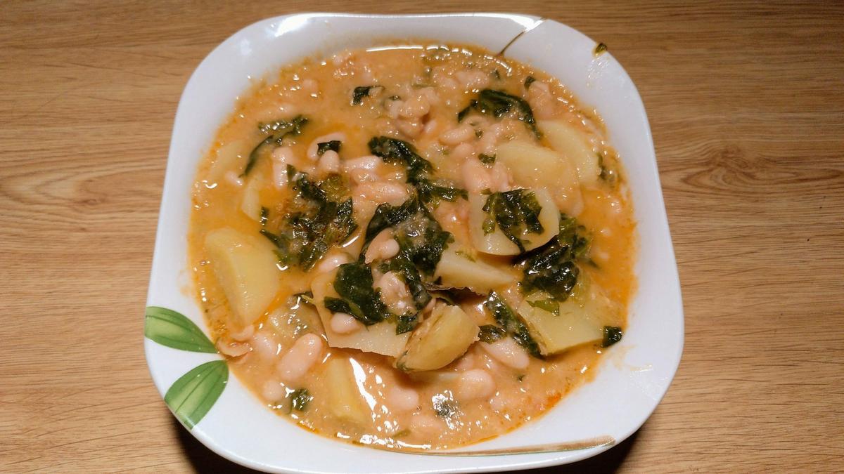 Alubias con espinacas enThermomix terminadas