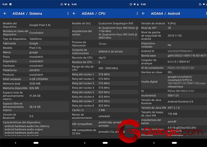 Rendimiento del Google Pixel 3 XL