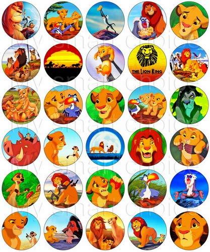 30 x Edible Cupcake Toppers – The Lion King Party Collection of Edible Cake Decorations | Uncut Edible Prints on Wafer Sheet