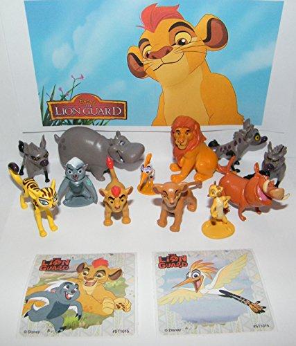 Disney The Lion Guard Deluxe Party Favors Goody Bag Fillers Set of 14 Figures and Stickers Featuring the Lion Guard Figures, Hyenas, Simba, Pumba, Simon and More!