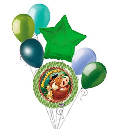 7 pc Hakuna Matata Timon & Pumbaa Balloon Bouquet Party Decoration Lion King