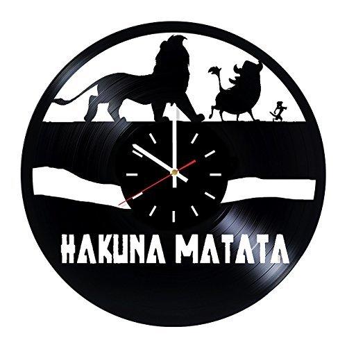 Hakuna Matata Disney The Lion King vinyl record wall clock, nice home decor, best gift idea for any occasion
