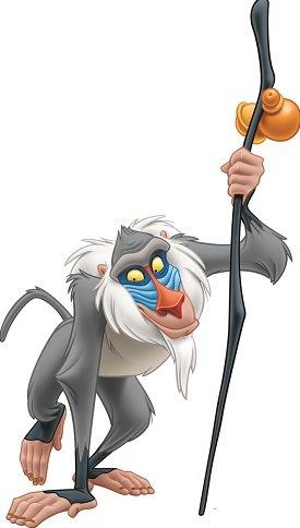 12" Rafiki Baboon Monkey Lion King Movie Animal Removable Peel Self Stick Adhesive Vinyl Decorative Wall Decal Sticker Art Kids Room Home Decor Girl Boy Children Bedroom 6 1/2 x 12 inch tall