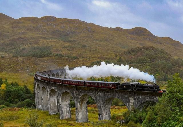 Jacobite train on Glenfinnan viaduct