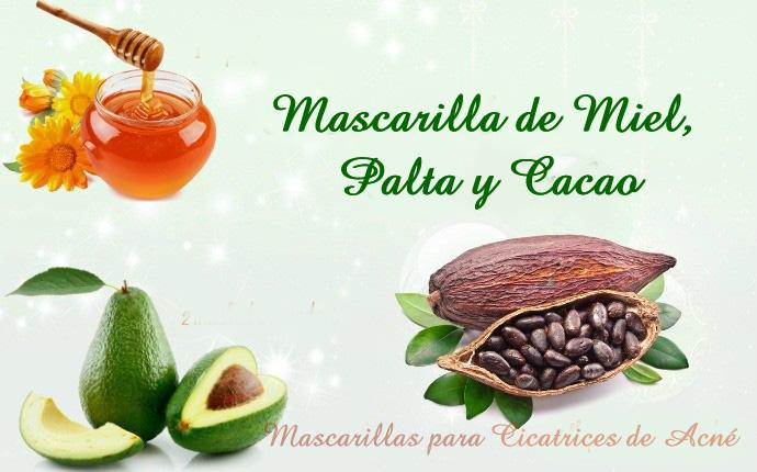 mascarillas faciales para las cicatrices del acné - mascarilla facial de aguacate y miel