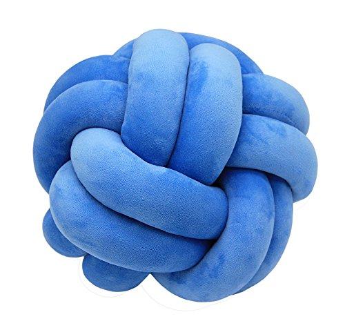 FLORAVOGUE Knot Ball Pillow Plush Toy Home Decor (9 in, Blue)