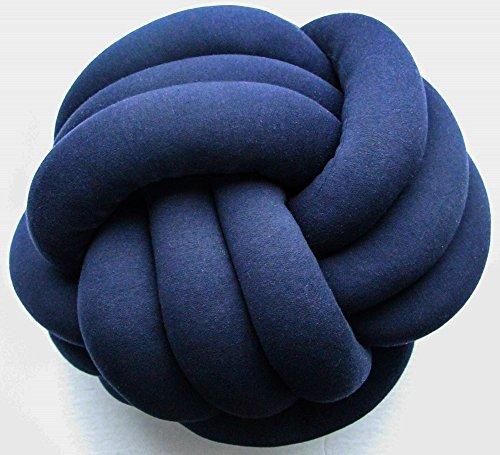 Juju & Jake Decorative Throw Pillow - Accent Cushion - Knot Cushion - Knot Pillow - LARGE BALL 12" x 12" (Navy Blue)