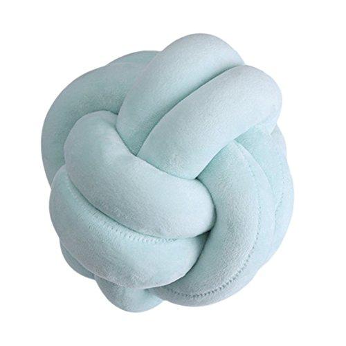 Light Blue Knot Pillow Knot Cushion Simple Style Supper Soft Fluffy Throw Pillow for Car Sofa Girlfriends Playing - 22CM by UmayBeauty