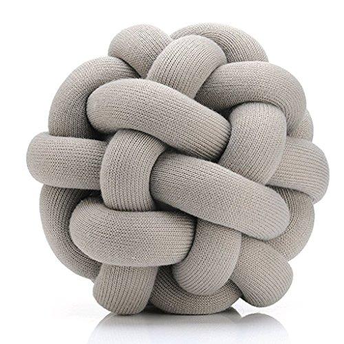 Decorative Knot Pillow - Unique Accent Couch Throw Pillow (Grey)