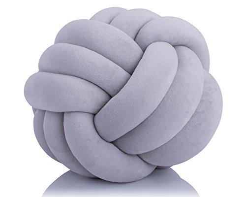 Aminiture Knot Ball Cushion Pillows -Children Room Decoration Plush Toys Baby Photography Props (Grey 11inch)