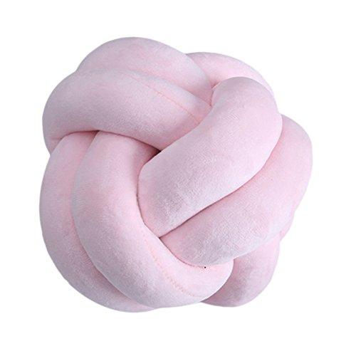 Pink Knot Pillow Knot Cushion Simple Style Supper Soft Throw Pillow for Car Sofa Girlfriends Playing - 18CM by UmayBeauty
