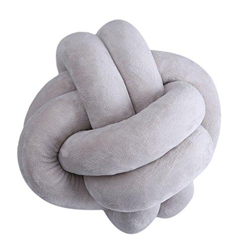 Adarl Rest Knot Pillow with Pillow Core Cushion Soft Plush Toy Throw Pillow Headrest Sleeping Helper Grey-18cm/7.1inch