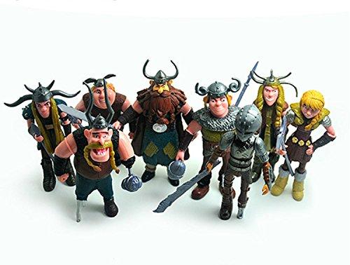 Max Fun Set of 8 Pcs How To Train Your Dragon Action Figures Hiccup Astrid Stoick & Ruffnut Child Toys Xmas Gift Cake toppers