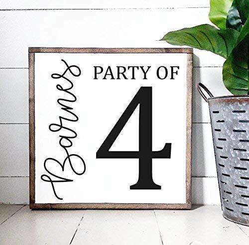 Party of Sign Last Name Number Sign Numerical Personalized Home Decor Rustic Farmhouse Decor Country Living Housewarming Gift Family