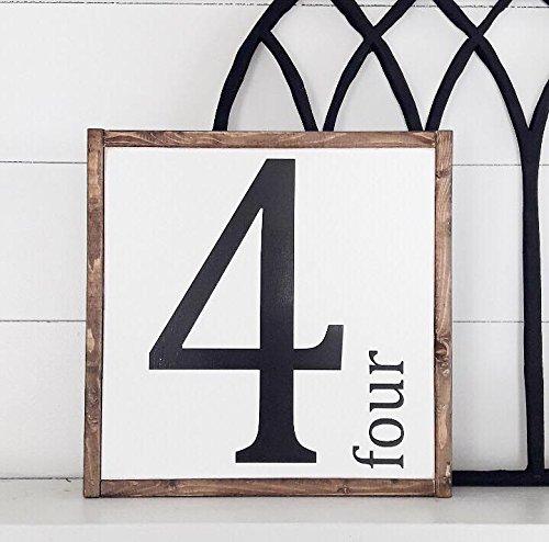 Number Sign | Numerical Personalized Home Decor | Rustic Farmhouse Decor | Country Living | Housewarming Gift | Family | Party Of 4