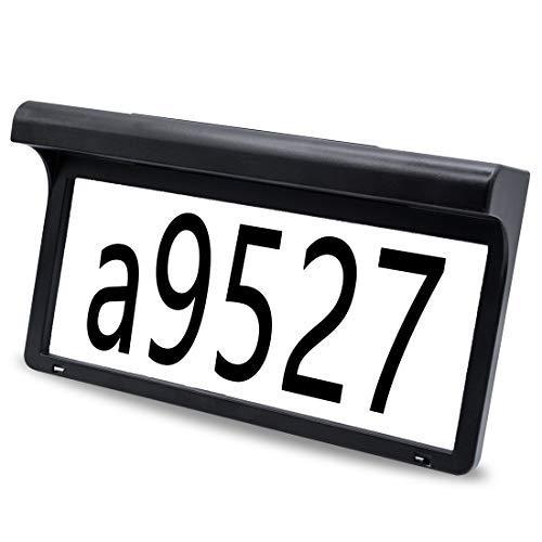 LeiDrail Solar Lighted Address Sign Custom Mailbox House Numbers Plaque Outdoor Waterproof Wall Art Home Garden Address Light LED Metal Doorplate