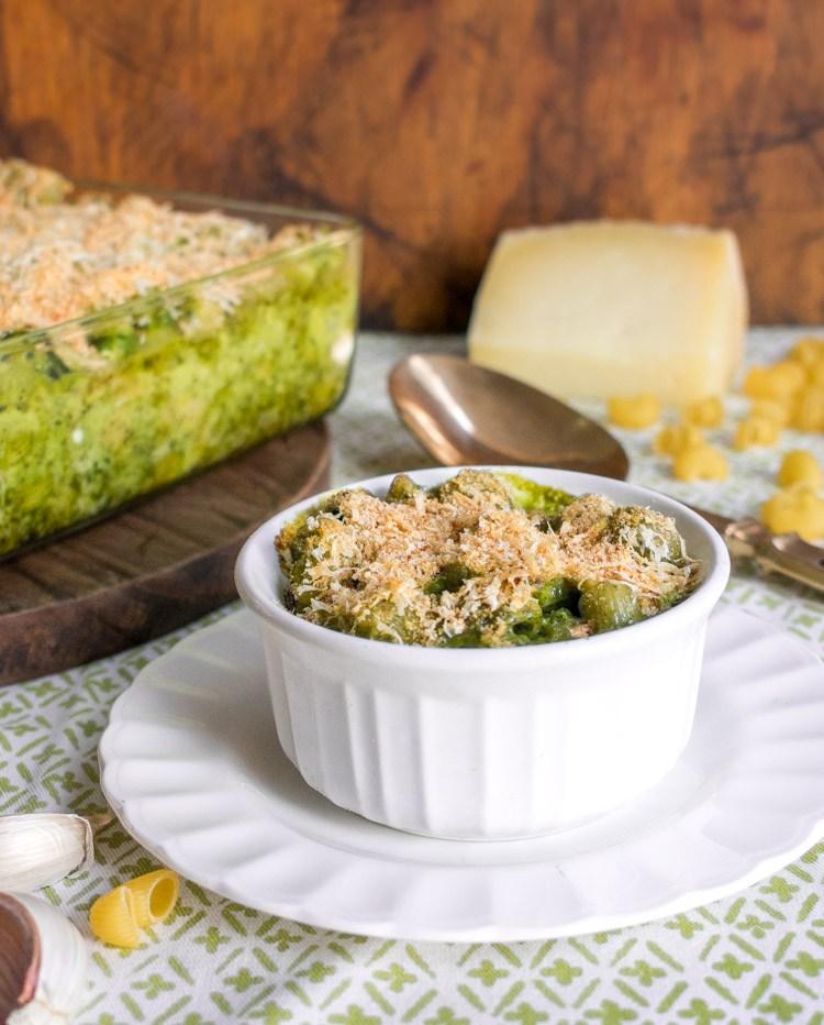 Mac & Cheese de espinaca y alcachofa