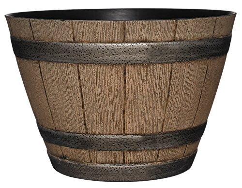 GARDENGOODZ Whiskey Barrel Planter, Distressed Oak, 15"
