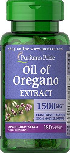 Puritans Pride Oil of Oregano Extract 1500 mg, Oregano Oil Pills with Antioxidant Phytochemicals, 180 Rapid Release Softgels