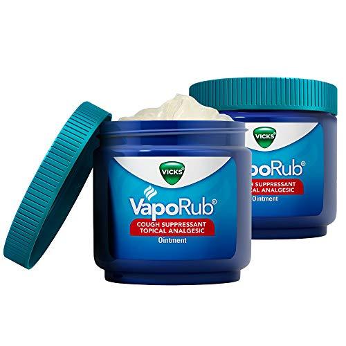 Vicks VapoRub Chest Rub Ointment for Relief from Cough, Cold, Aches, and Pains, with Original Medicated Vicks Vapor, 6 oz (Pack of 2)