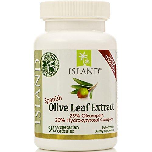 Real European Olive Leaf Extract, 25% Oleuropein - Super-Strength, 500 mg, 90 capsules, plus Hydroxytyrosol Complex. Professional-Strength by Island Nutrition