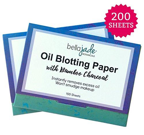 Oil Blotting Paper Sheets – Instantly Absorbs Excess Oil and Shine from Face without Smudging Makeup – Large size, 200 Tissues … (charcoal)