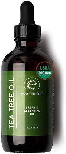 USDA Certified Organic Tea Tree Oil 2oz | Highest Quality Melaleuca Alternifolia | For Skin, Nails and and Aromatherapy Use Pure Tea Tree Essential Oil by Eve Hansen