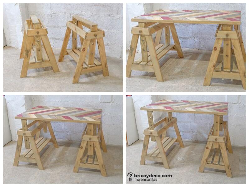 cómo hacer unos caballetes regulables en altura paso a paso