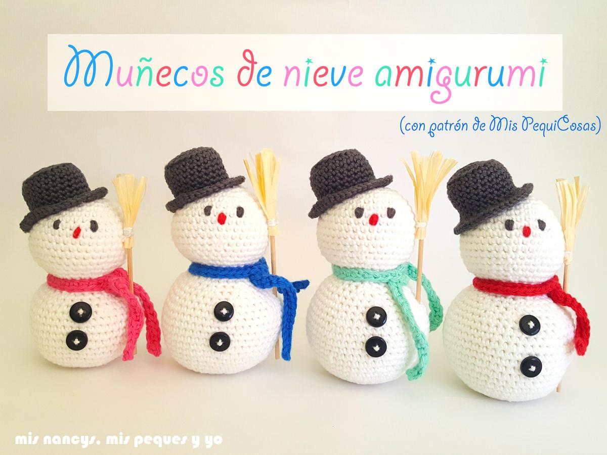 mis nancys, mis peques y yo, muñecos de nieve amigurumi