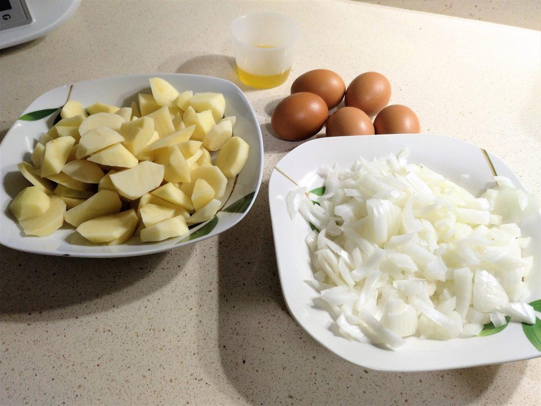 Ingredientes para hacer tortilla de patatas en olla GM