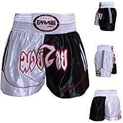 Farabi Pantalones Cortos, Ideales para Practicar Deportes como Boxeo o Muay Thai, Talla L