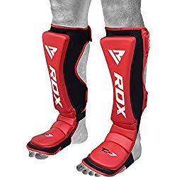 RDX Espinilleras Kick Boxing Maya Cuero Shin Gel Empeine Pads MMA Quijotes Foot Muay Thai