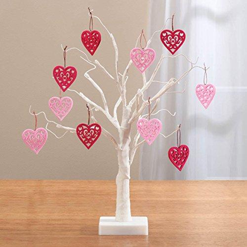 Fox Valley Traders White Wire 18" Tree with Valentines Hanging Ornaments