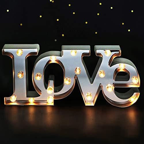Bright Zeal 16" x 7" Large LOVE Decor For Bedroom LED Marquee Sign (MIRROR Front) - LOVE Sign Light Home Decor For Wall And Table - Wedding Decorations Lights - Romantic Signs Valentines Day Decor