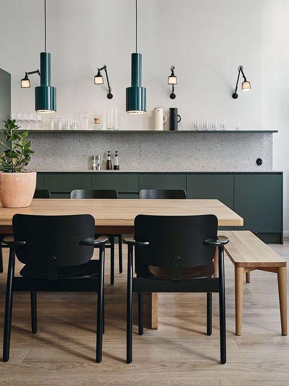 How to illuminate your kitchen countertop if you do not have upper cabinets or shelves 08