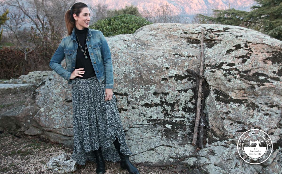 falda larga simétrica gasa coser facil y mas menudo numerito