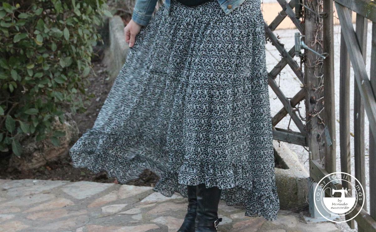 falda larga asimetrica coser facil y mas menudo numerito