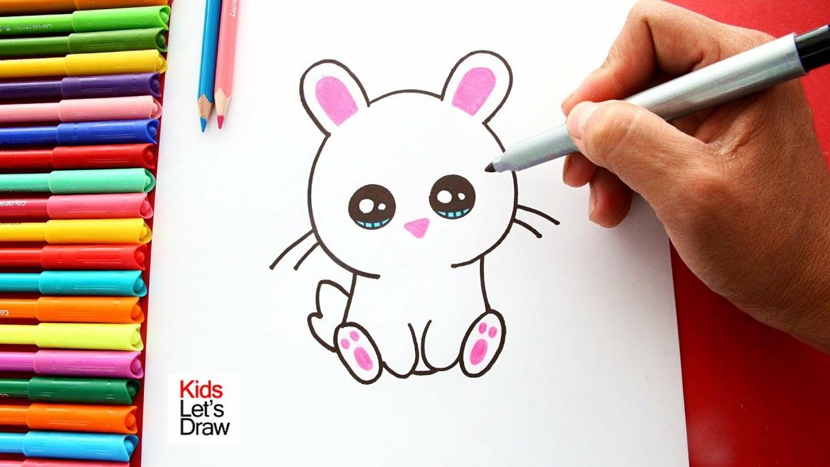 El conejo Kawaii es un dibujo animado adorable