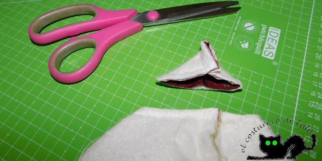 Cortamos el sobrante de la base